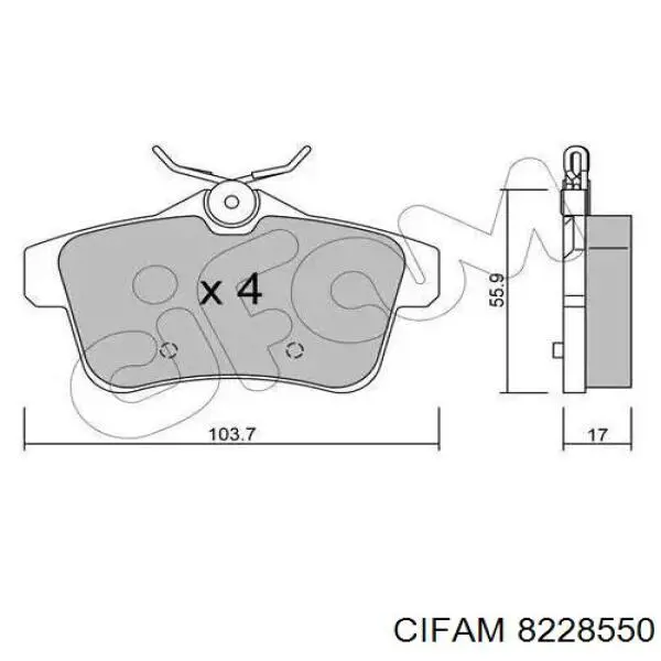 8228550 Cifam Колодки тормозные дисковые комплект