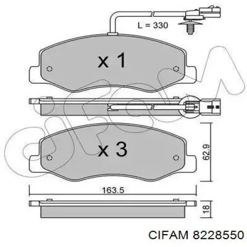 Колодки дисковые  Cifam 8228550 цена, от 21.40 USD