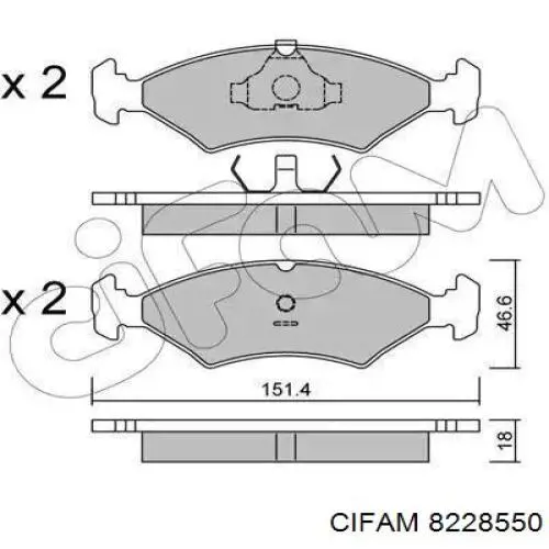Купить 8228550 Cifam Колодки тормозные задние, дисковые