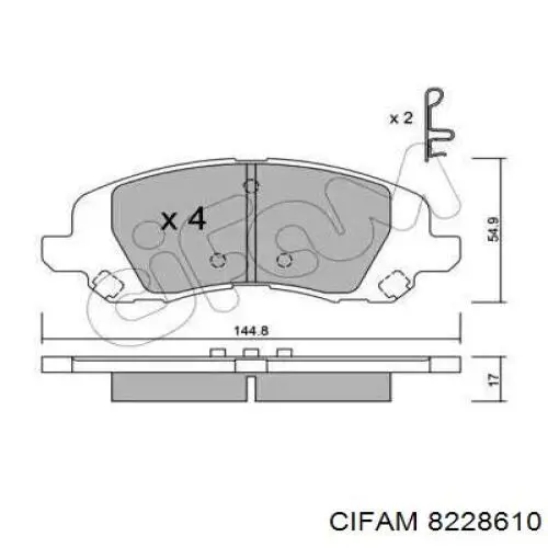 822-861-0 Cifam колодки тормозные передние дисковые