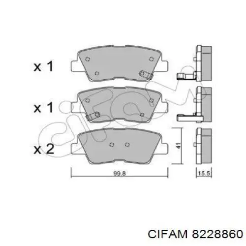 Задние тормозные колодки 8228860 Cifam