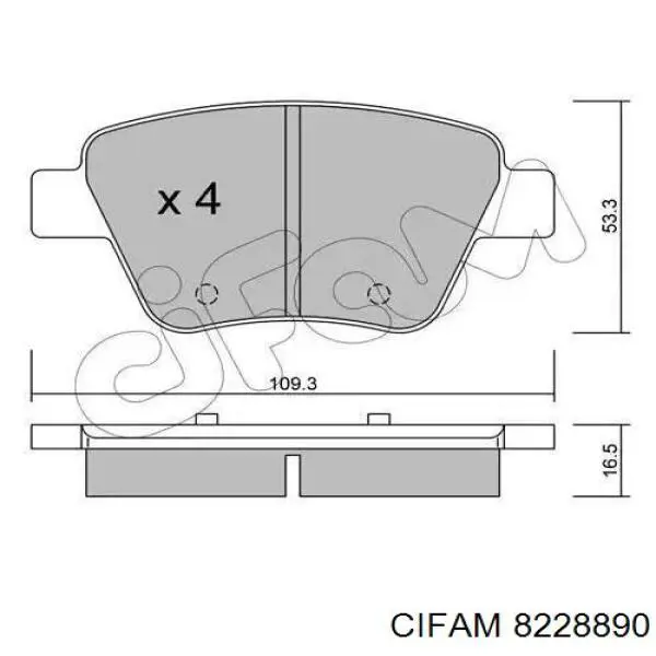 Pastillas de freno traseras 8228890 Cifam