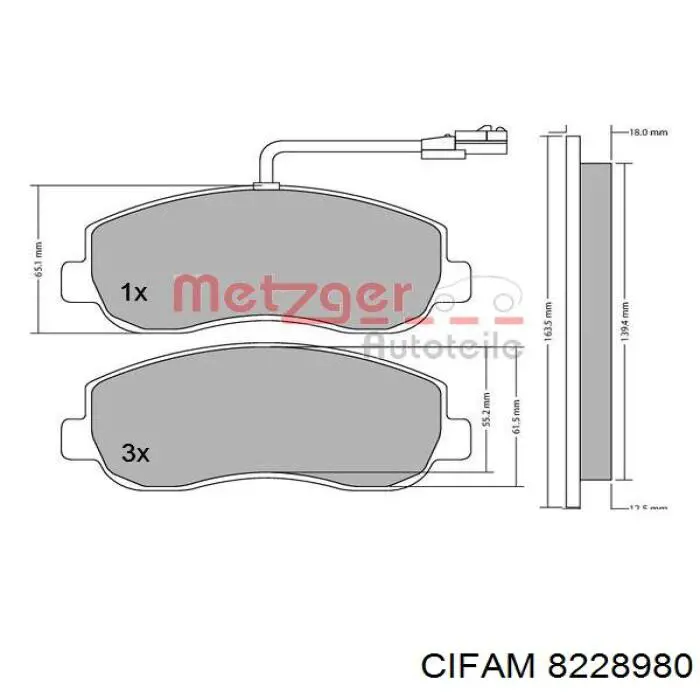 Тормозные колодки Cifam 8228980