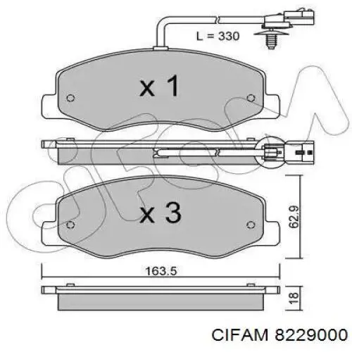 Задние тормозные колодки 8229000 Cifam