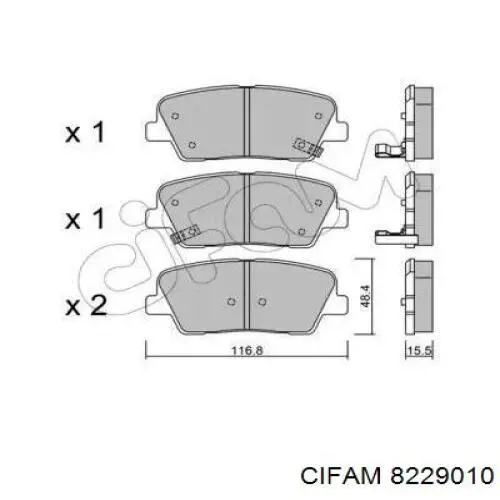 8229010 Cifam Колодки тормозные дисковые комплект