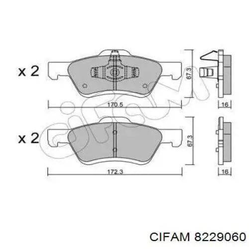 822-906-0 Cifam колодки тормозные передние дисковые