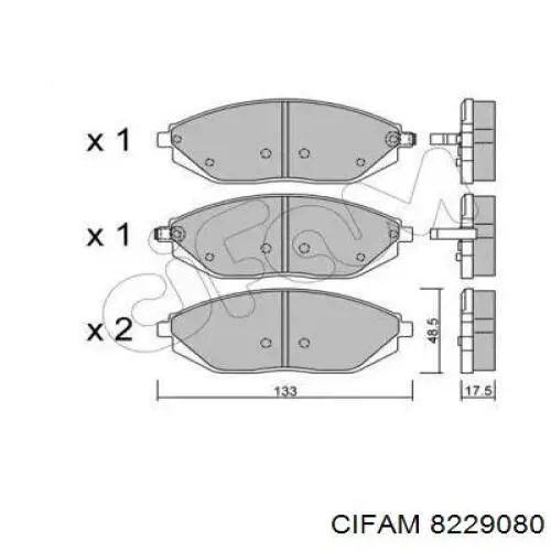 822-908-0 Cifam колодки тормозные передние дисковые