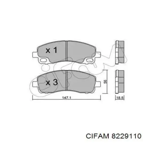 Задние тормозные колодки 8229110 Cifam