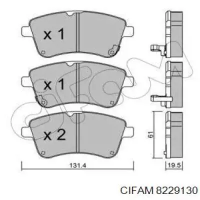 Передние тормозные колодки 8229130 Cifam