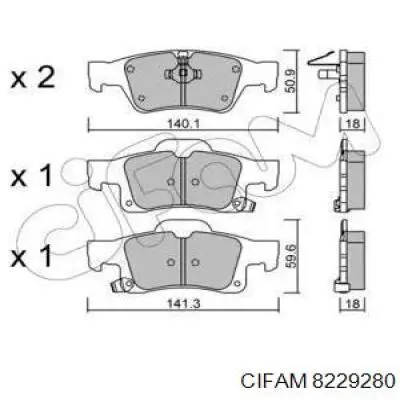 Задние тормозные колодки 8229280 Cifam