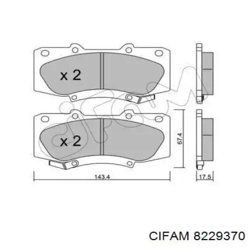 Передние тормозные колодки 8229370 Cifam