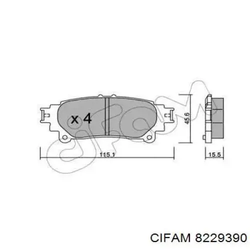 Задние тормозные колодки 8229390 Cifam