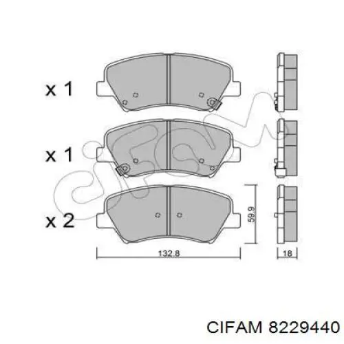 822-944-0 Cifam sapatas do freio dianteiras de disco