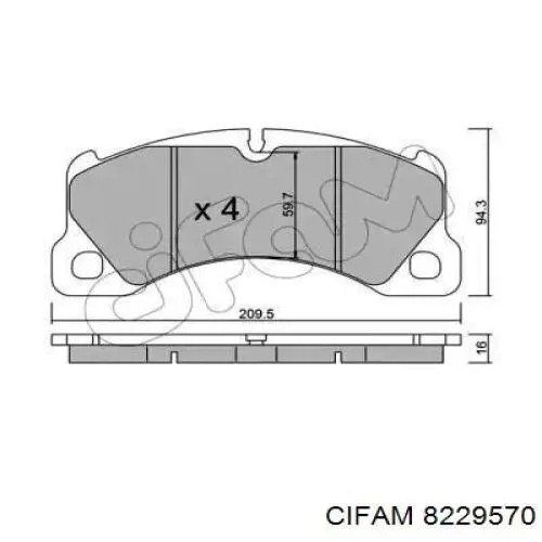 Передние тормозные колодки 8229570 Cifam