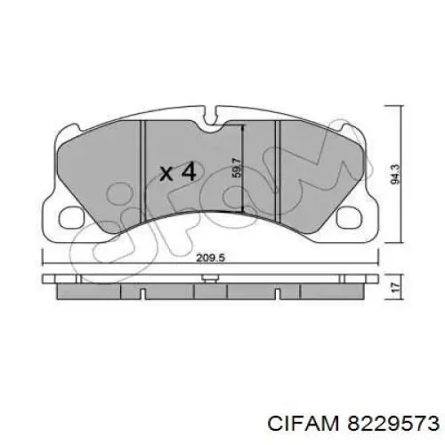 Передние тормозные колодки 8229573 Cifam