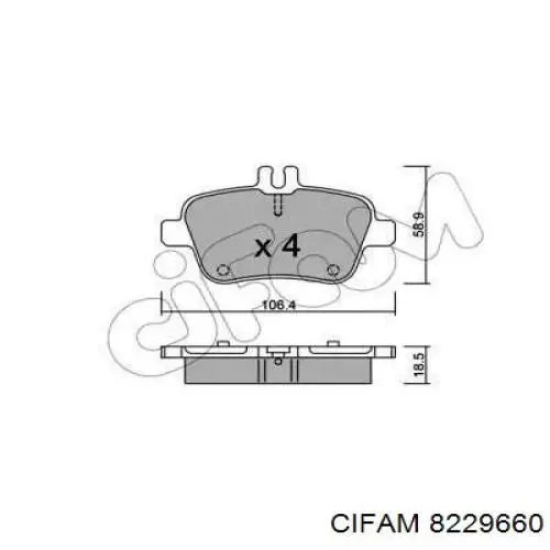 Задние тормозные колодки 8229660 Cifam