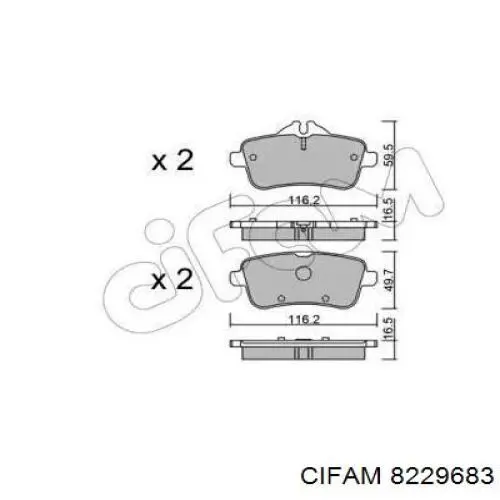 822-968-3 Cifam колодки тормозные задние дисковые