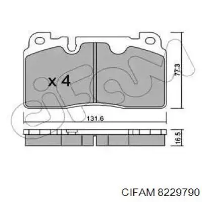 Передние тормозные колодки 8229790 Cifam