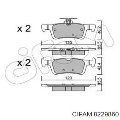 Задние тормозные колодки 8229860 Cifam