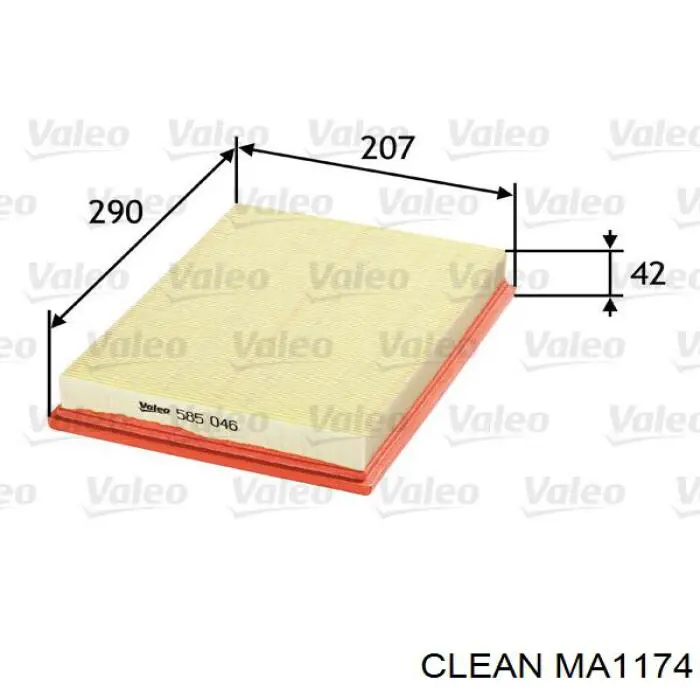 Воздушный фильтр MA1174 Clean