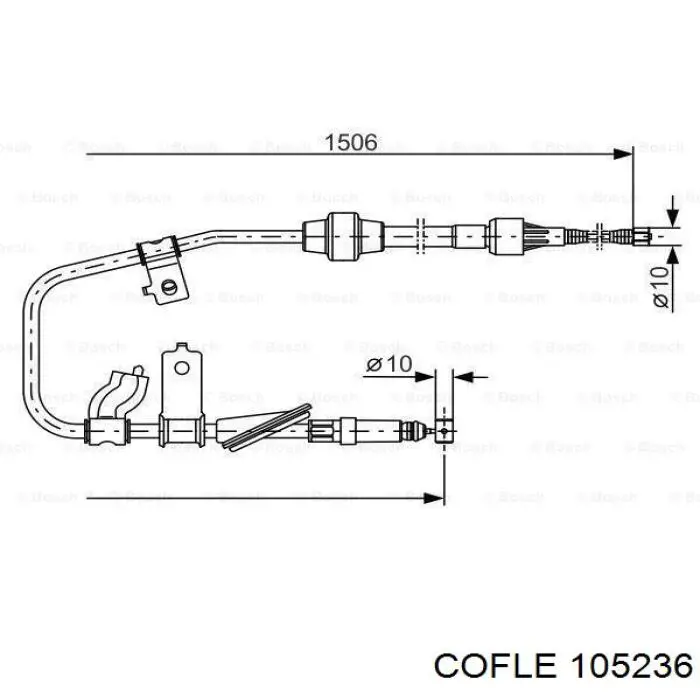 Задний правый трос ручника 105236 Cofle