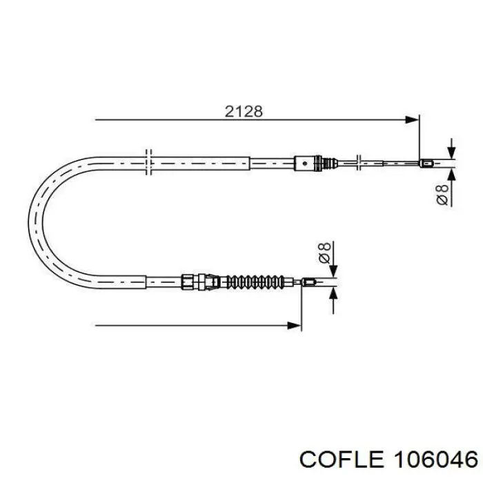 10.6046 Cofle cabo traseiro direito/esquerdo do freio de estacionamento
