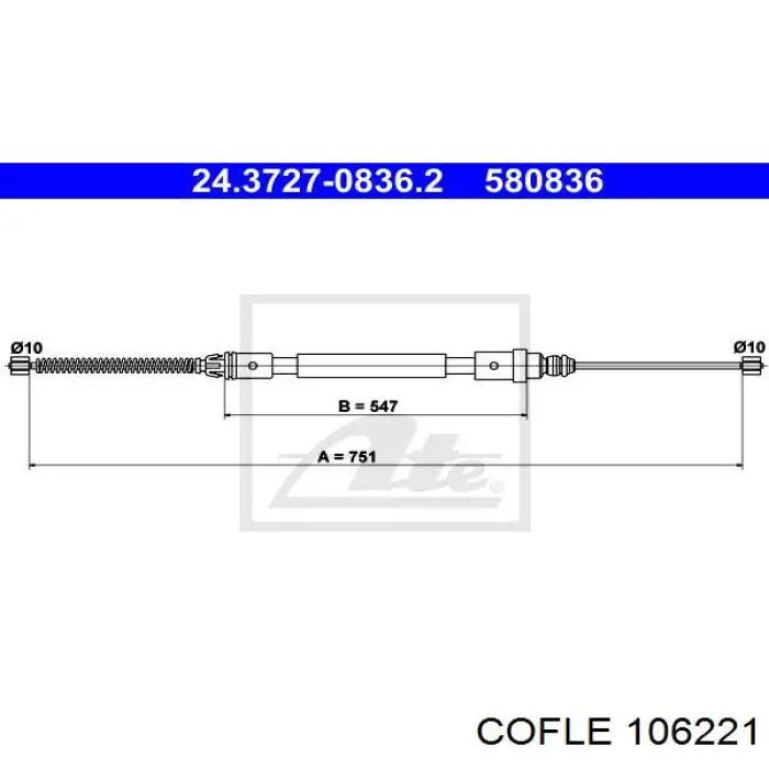 Трос стояночного тормоза задний правый Linex 330172 цена, от 11.56 USD