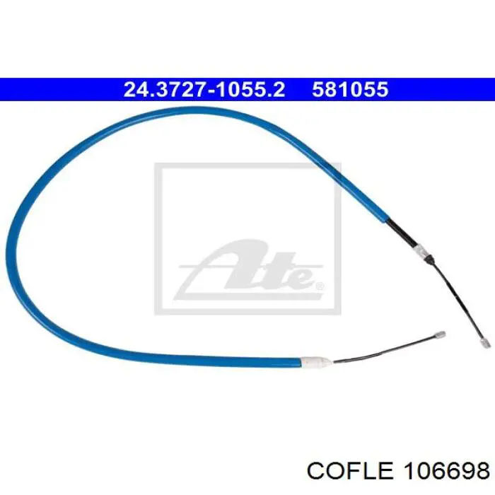 Cable de freno de mano trasero derecho 106698 Cofle