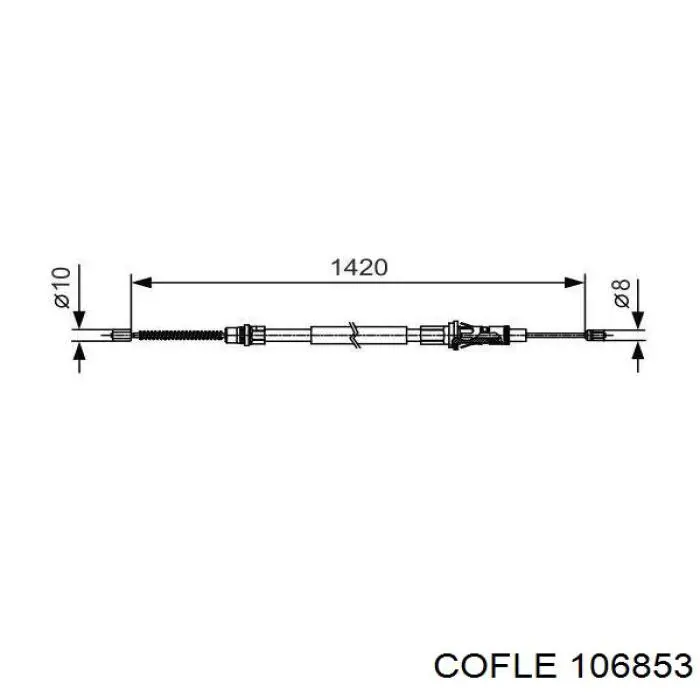 Cable de freno de mano trasero derecho/izquierdo 106853 Cofle