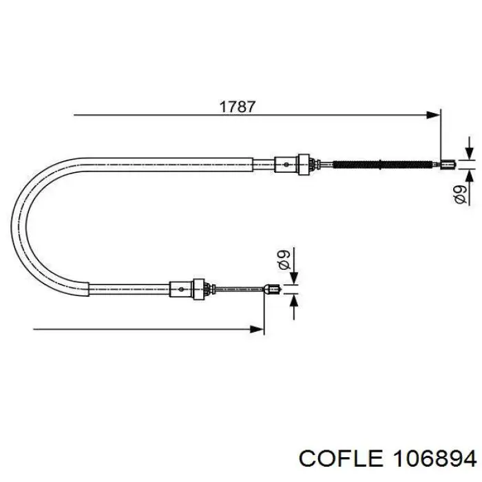 Задний трос ручника Cofle 106894 цена, от 13.50 USD