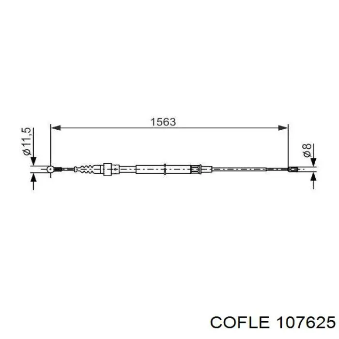 107625 Cofle cabo traseiro direito/esquerdo do freio de estacionamento