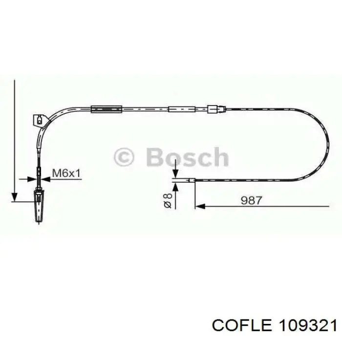 Трос ручника задний Cofle 109321