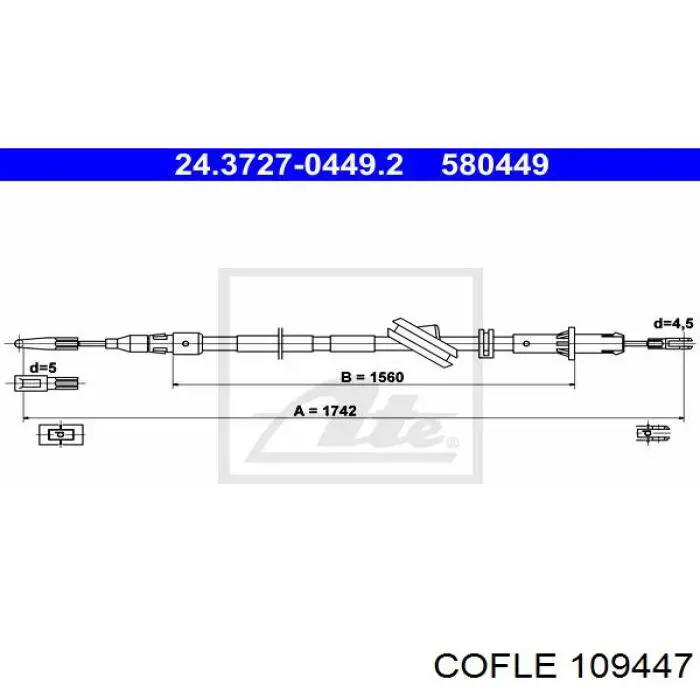 Купить A2114201985 Mercedes Трос стояночного тормоза задний левый