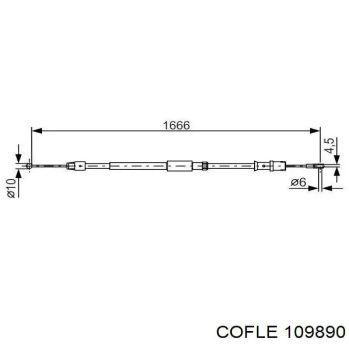 Задний трос ручника 109890 Cofle