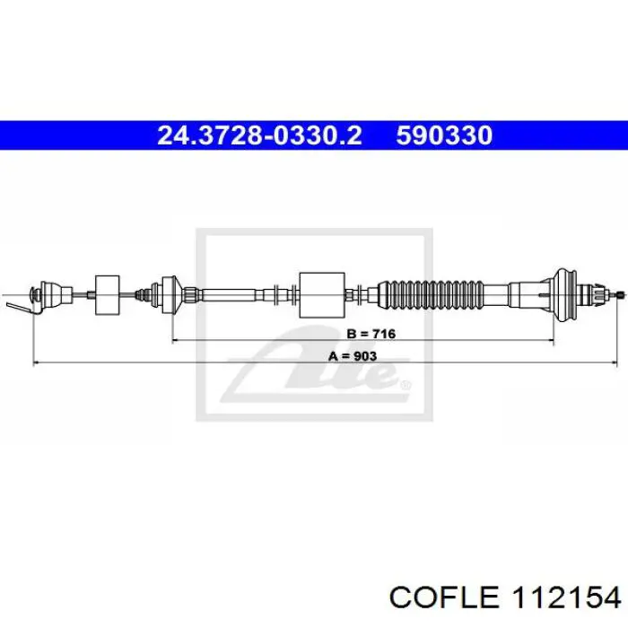 Купить 112154 Cofle Трос сцепления