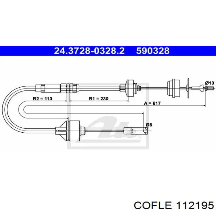 Трос сцепления 112195 Cofle