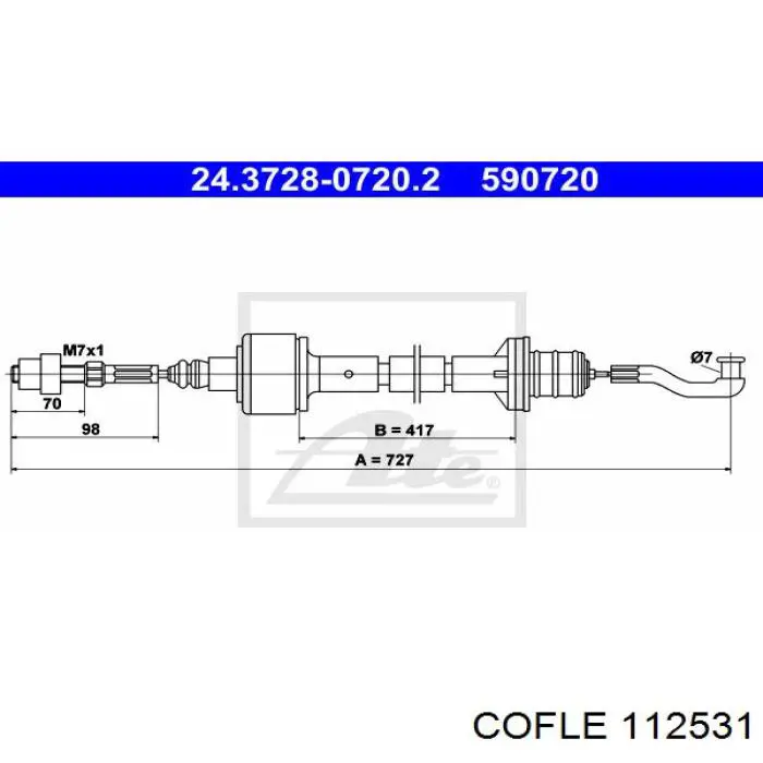 5901148 Cavo Трос сцепления