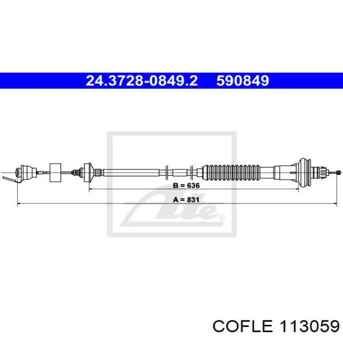 Трос сцепления Cofle 113059 цена, от 21.30 USD