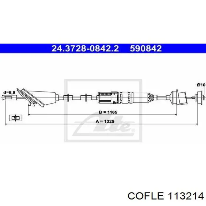 Трос сцепления 113214 Cofle