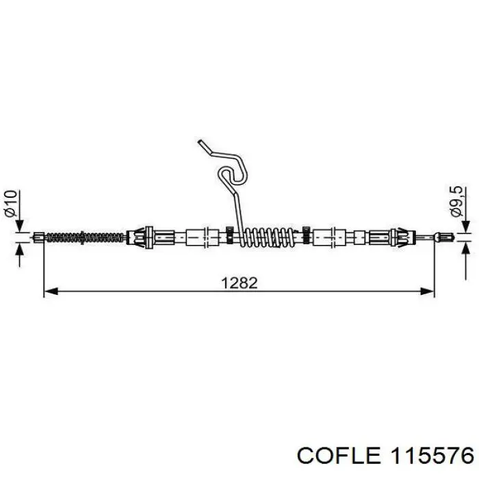 Трос ручника задний правый Cofle 115576