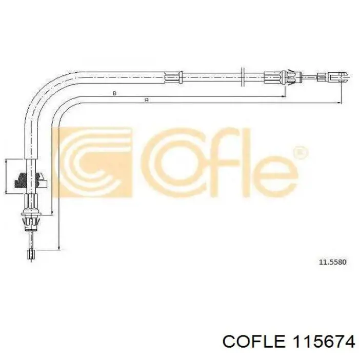 6C112A635BC Ford cabo do freio de estacionamento traseiro direito