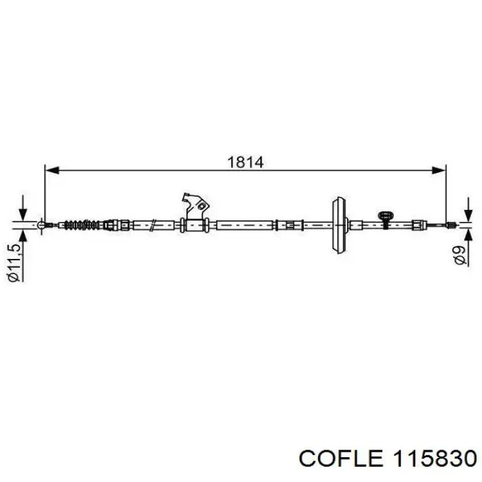Задний правый трос ручника BC0422 Japan Parts
