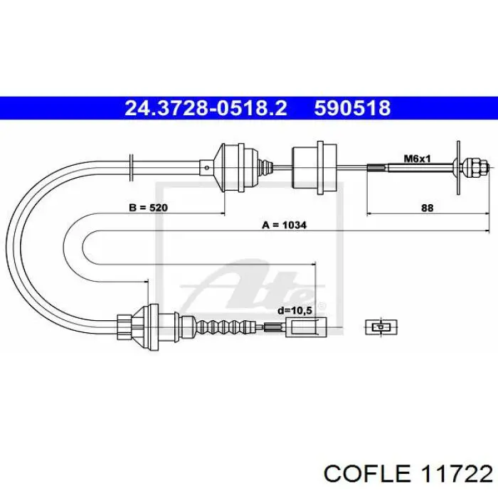 Купить AD110195 Adriauto Трос сцепления
