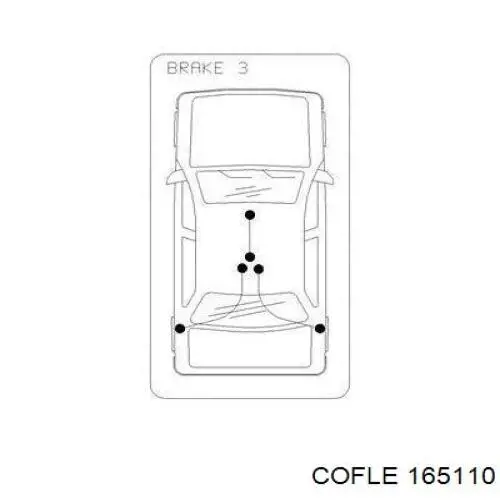 Трос ручного гальма передній 165110 Cofle