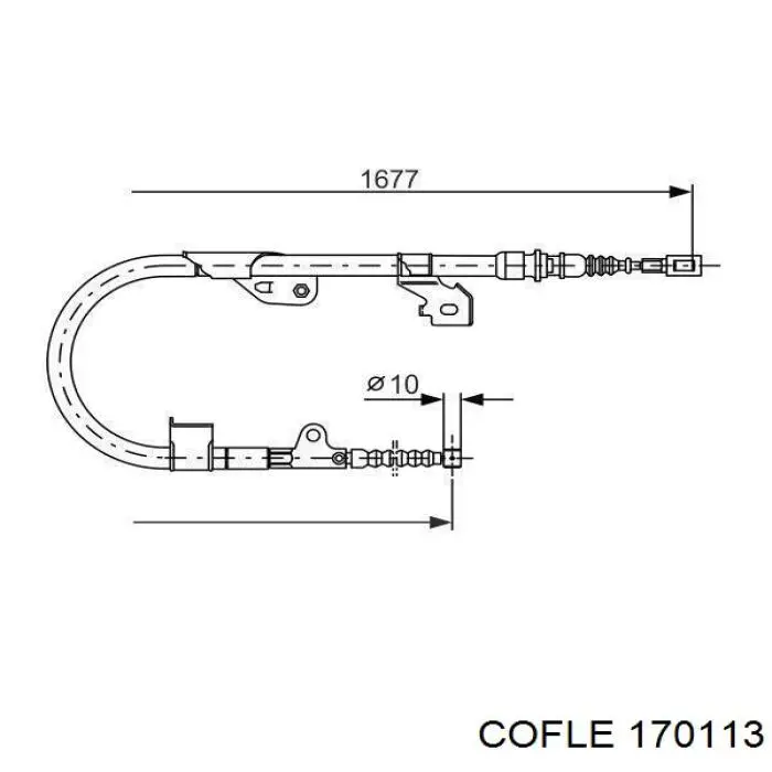 Трос стояночного тормоза задний правый Cofle 170113 цена, от 29.22 USD