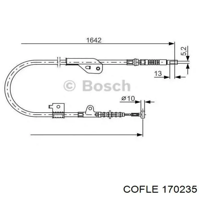 17.0235 Cofle трос ручного тормоза задний правый