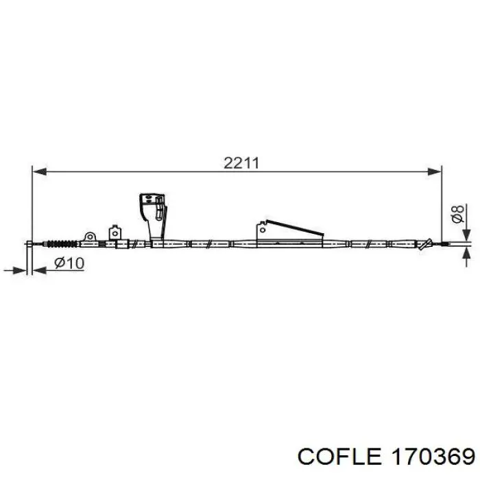 Трос стояночного тормоза задний правый Cofle 170369 цена, от 24.18 USD