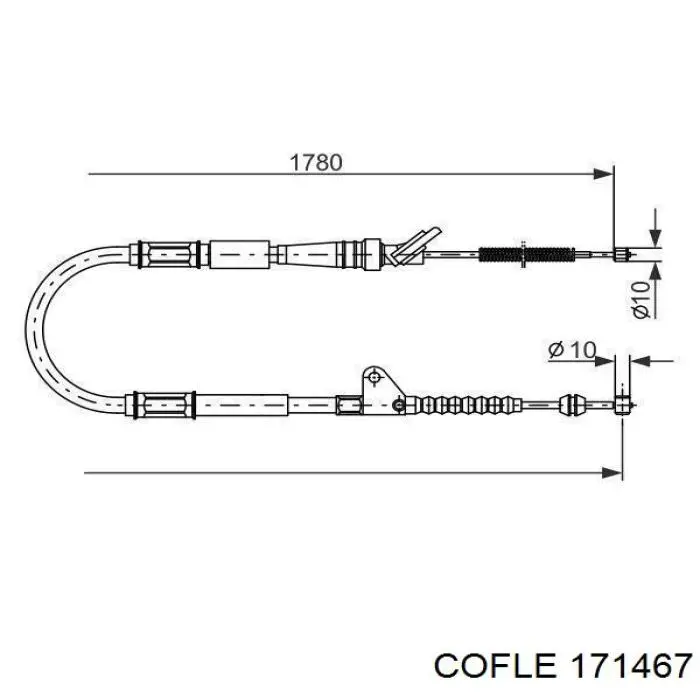 Трос ручника задний Maxgear 320801