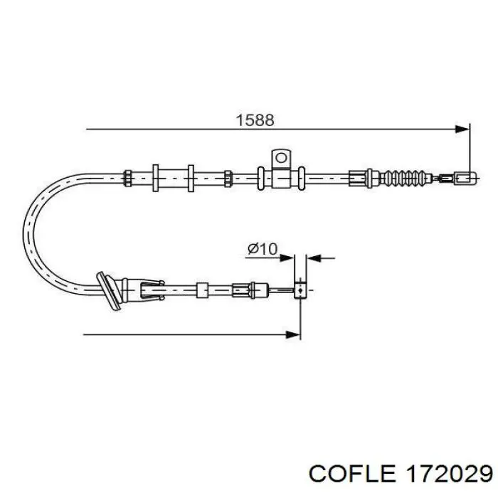Задний правый трос ручника 172029 Cofle