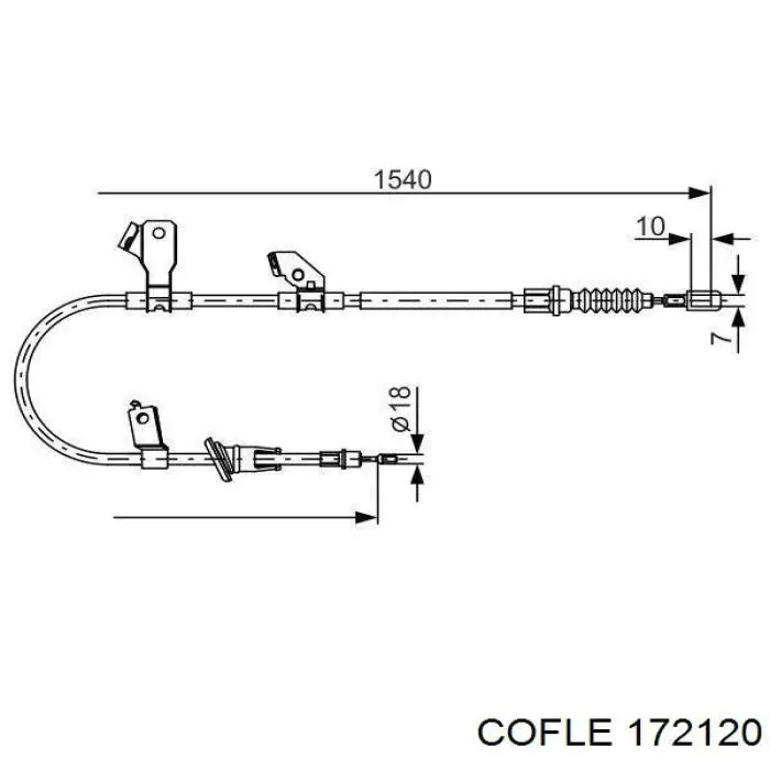 Трос ручного тормоза задний Cofle 92172120 цена, от 28.38 USD